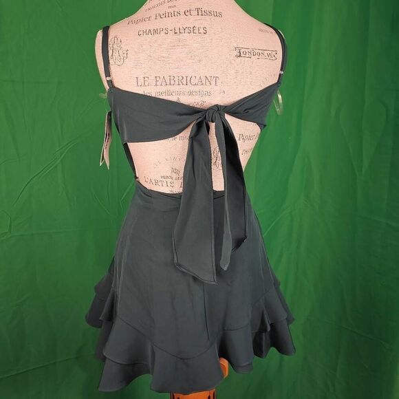 NWT Dear Moon Womens Hunter Green Mini Dress 5 - Picture 2 of 6